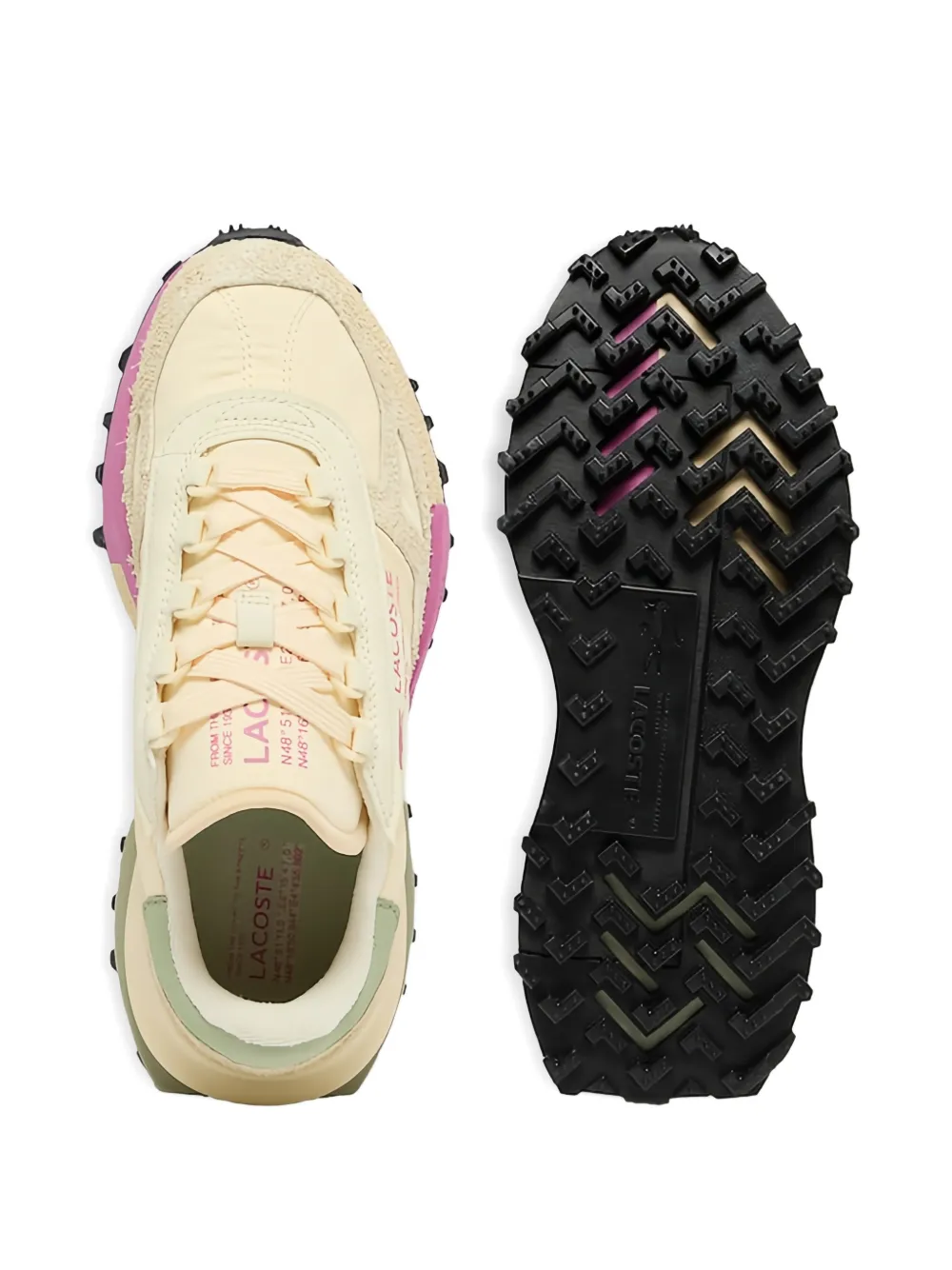 Lacoste Elite sneakers met vlakken Beige