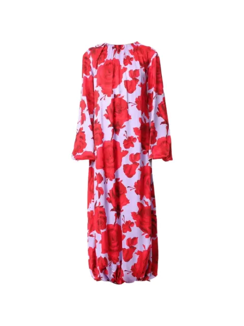 MSGM floral long-sleeve dress