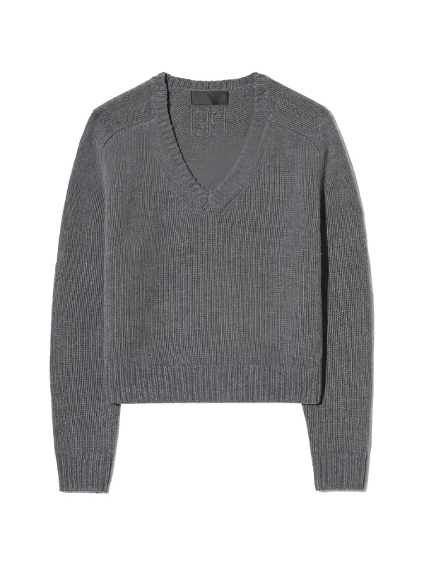 Nili Lotan Vicki V-neck Sweater in Grey