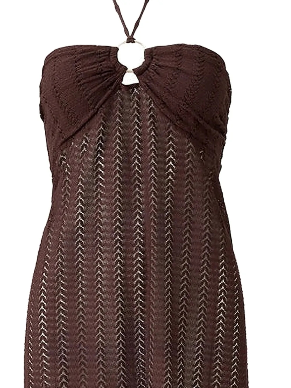 Melissa Odabash Harriet maxi-jurk met halternek Bruin