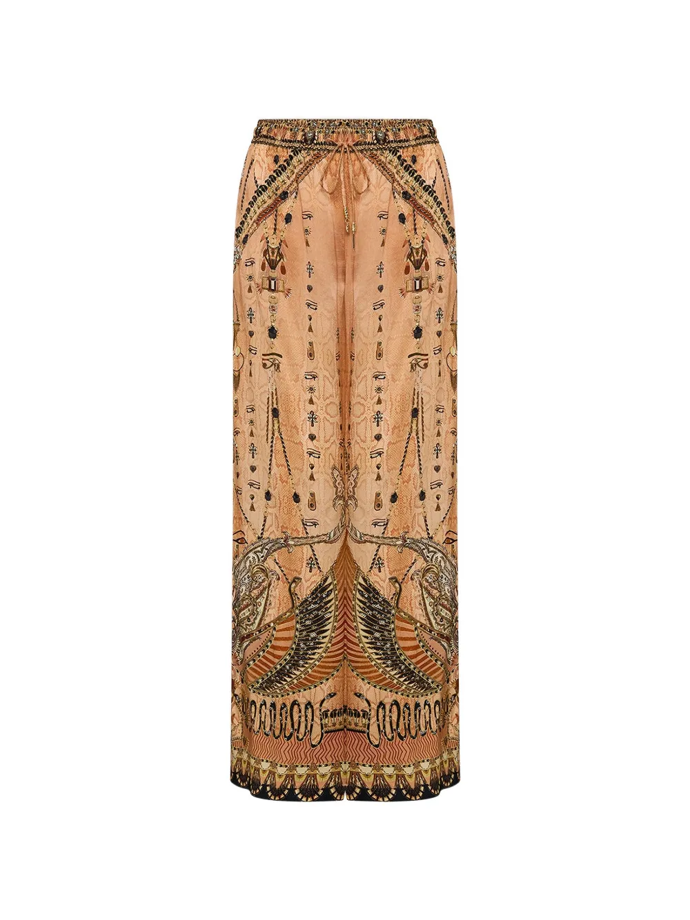 Camilla kingdom hieroglyphs printed trousers - Neutrals