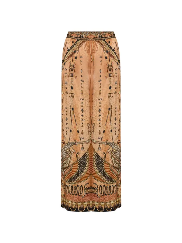 Camilla Kingdom Hieroglyphs Printed Trousers in Neutrals