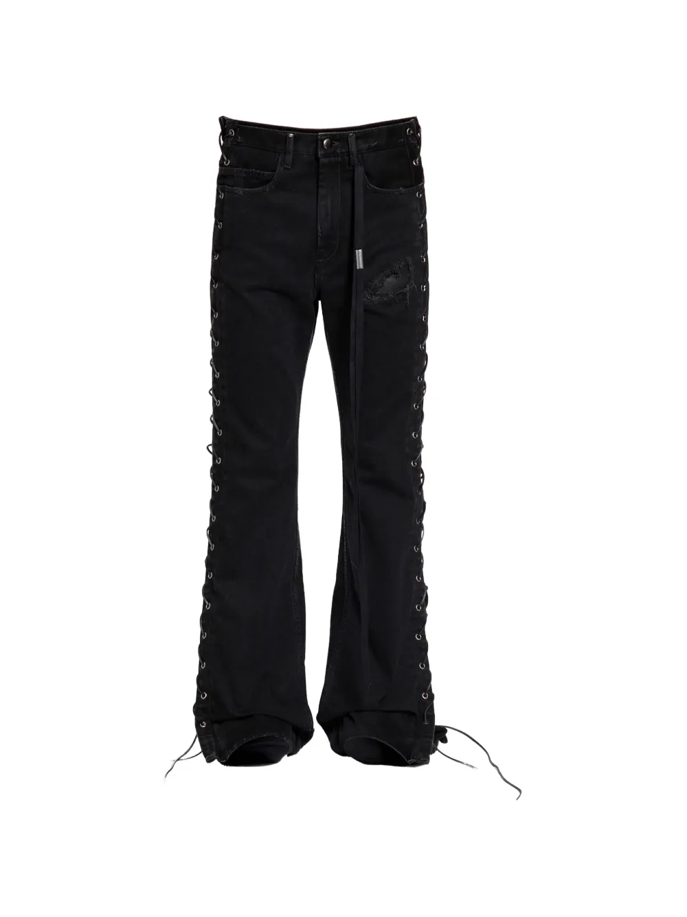 Ann Demeulemeester lace-up bootcut jeans - Nero