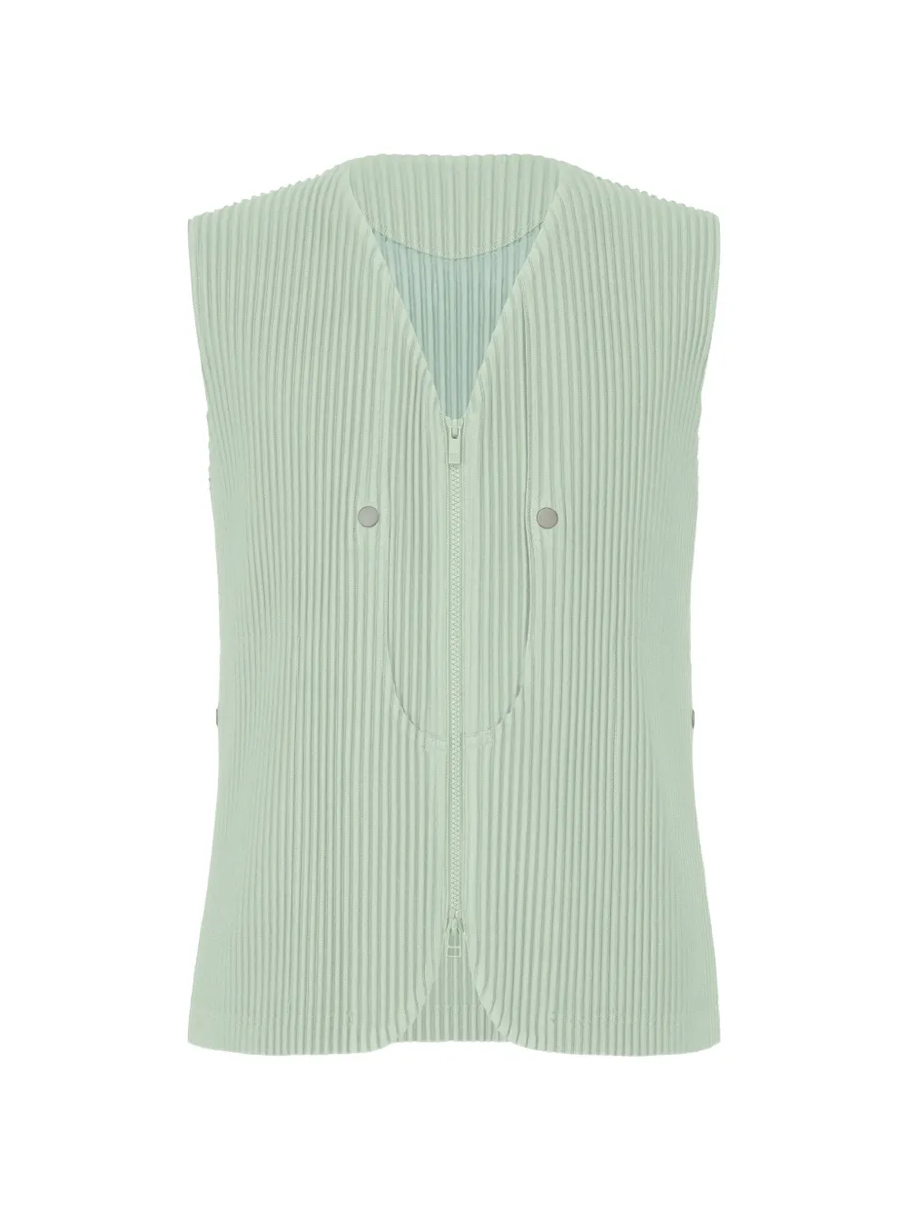 Issey Miyake pleated zip vest - Blu