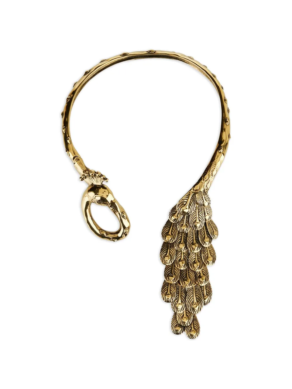 Chloé peacock feather necklace - Oro