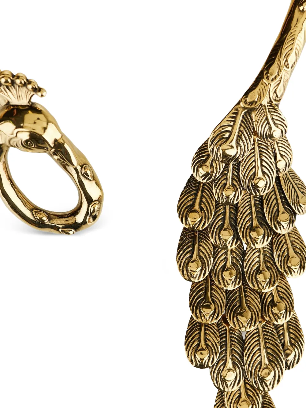  Chloé Peacock Feather Necklace - Gold 