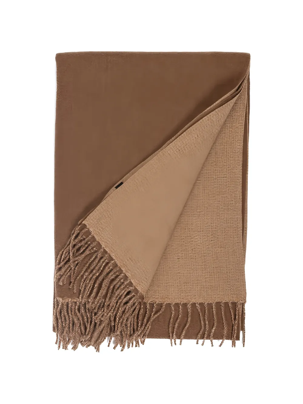 GOIA fringed scarf - Marrone