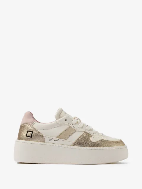 D.A.T.E. Court metallic-effect leather sneakers