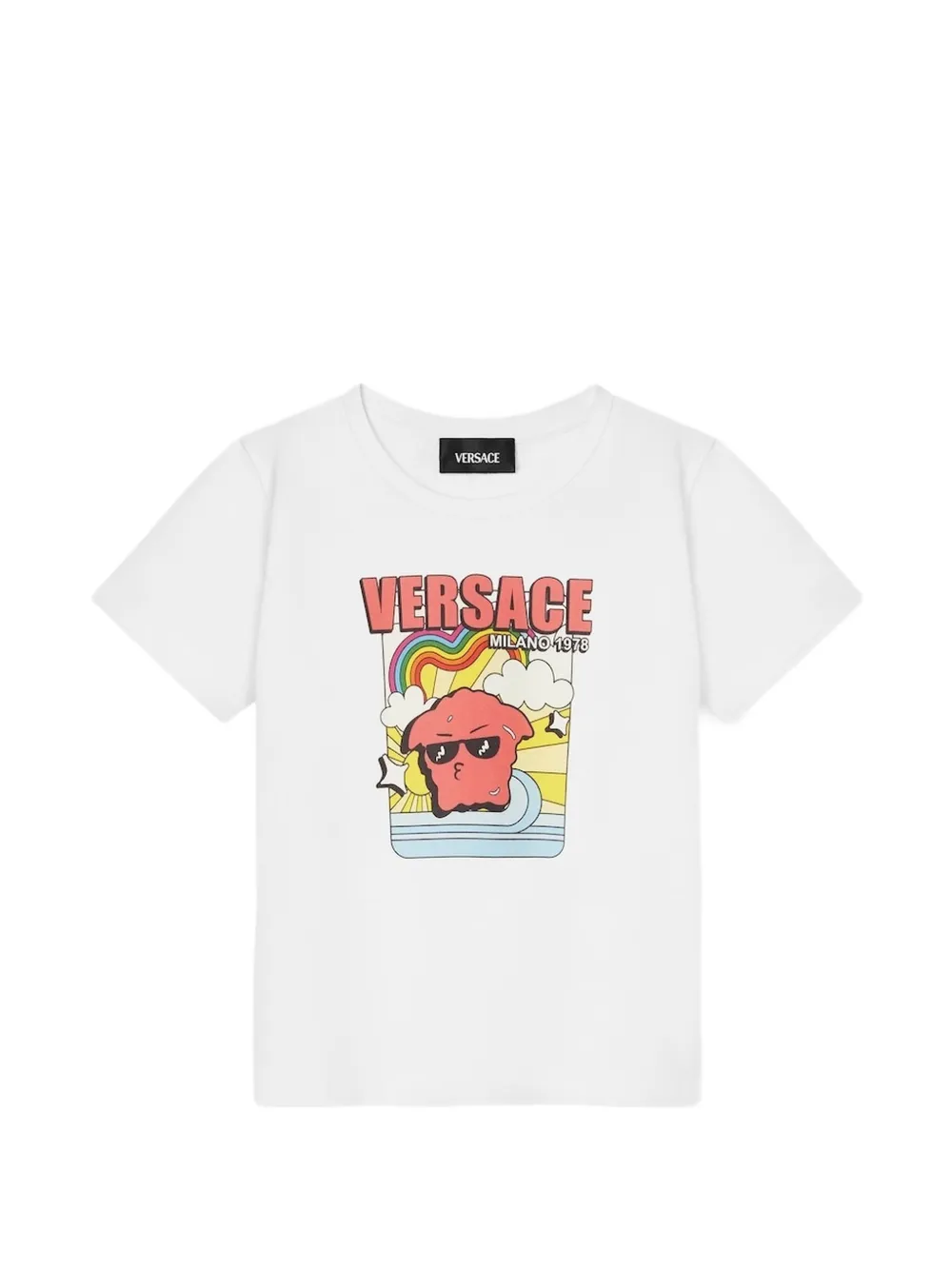 Versace Kids graphic T-shirt - Bianco
