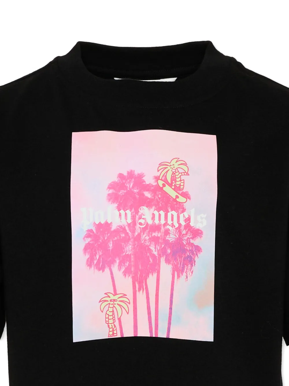 Palm Angels Kids T-shirt met logoprint Zwart