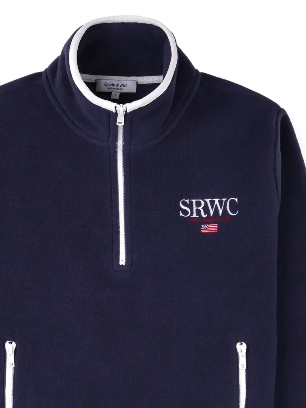  Sporty & Rich Zip Fleece Jacket - Blue 