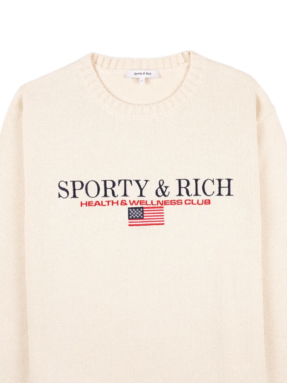 Sporty & Rich Gebreide trui met logo Beige