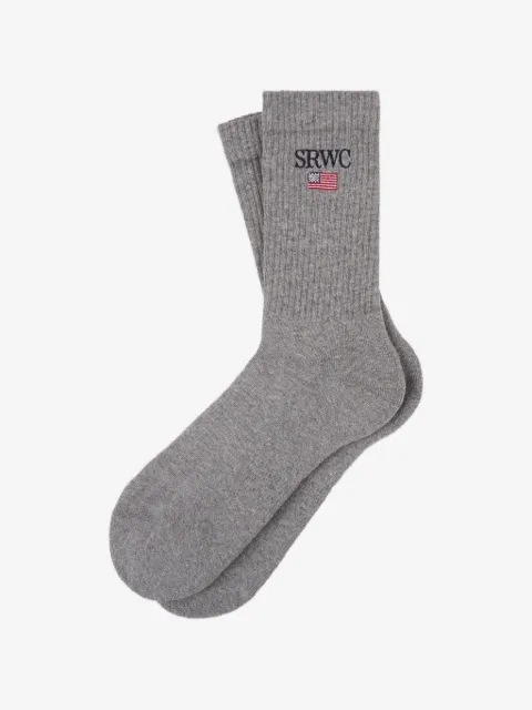 Sporty & Rich ribbed flag socks