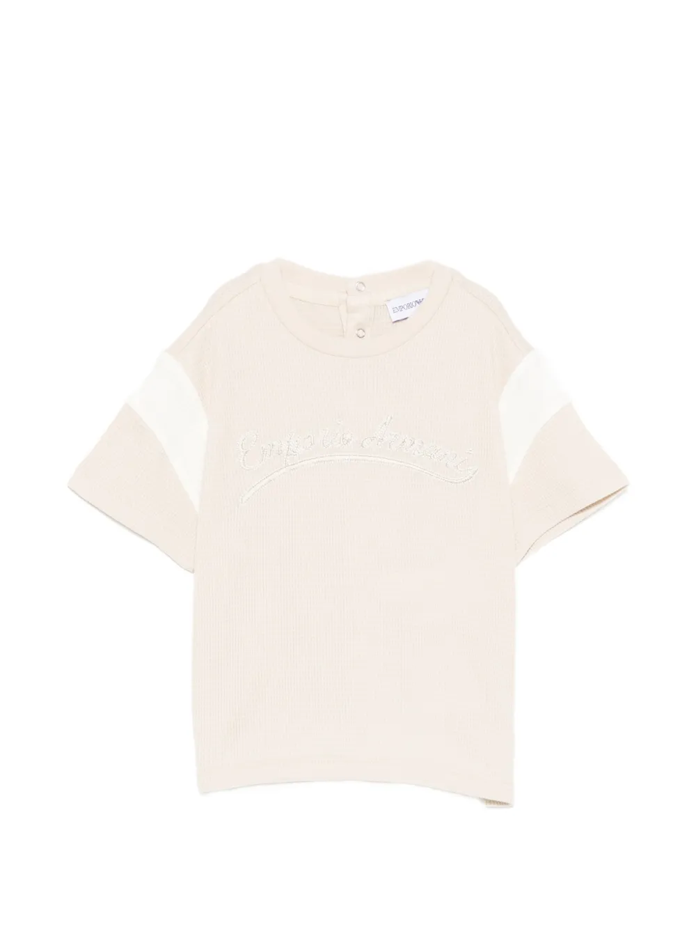 Emporio Armani Kids waffle-knit T-shirt - Toni neutri