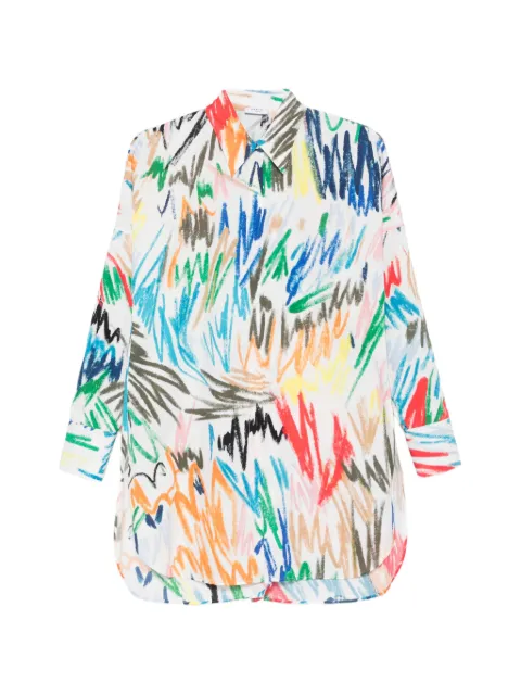 Akris Punto long-sleeve printed shirt