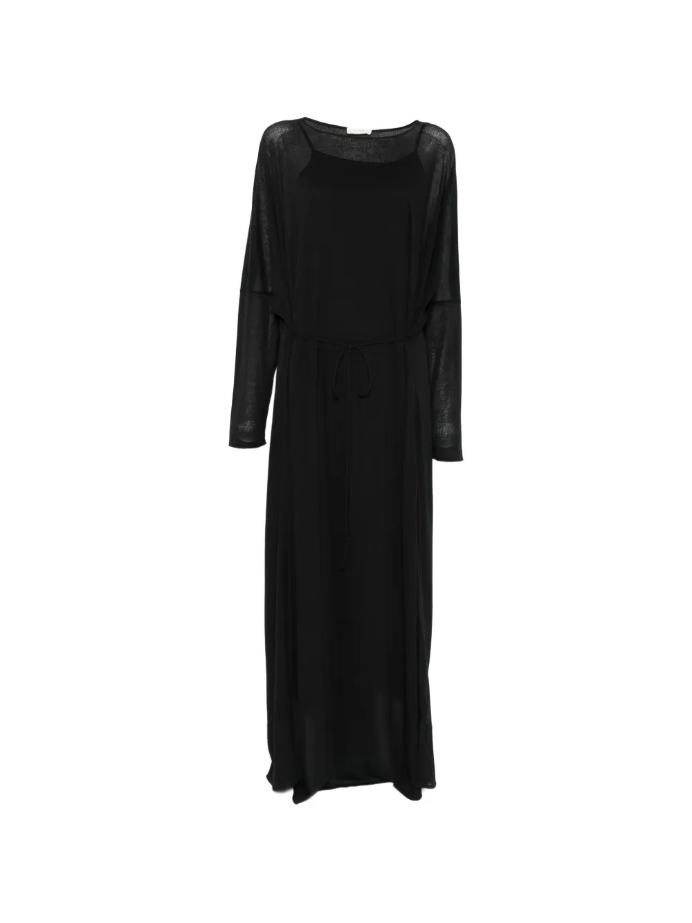 RUOHAN Soma drawstring long-sleeve maxi dress - Nero