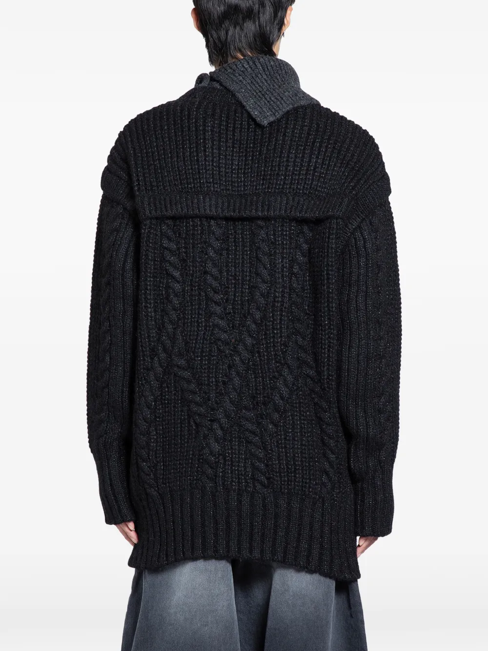 Simone Rocha Contrast High-neck Knit Jumper - Black 