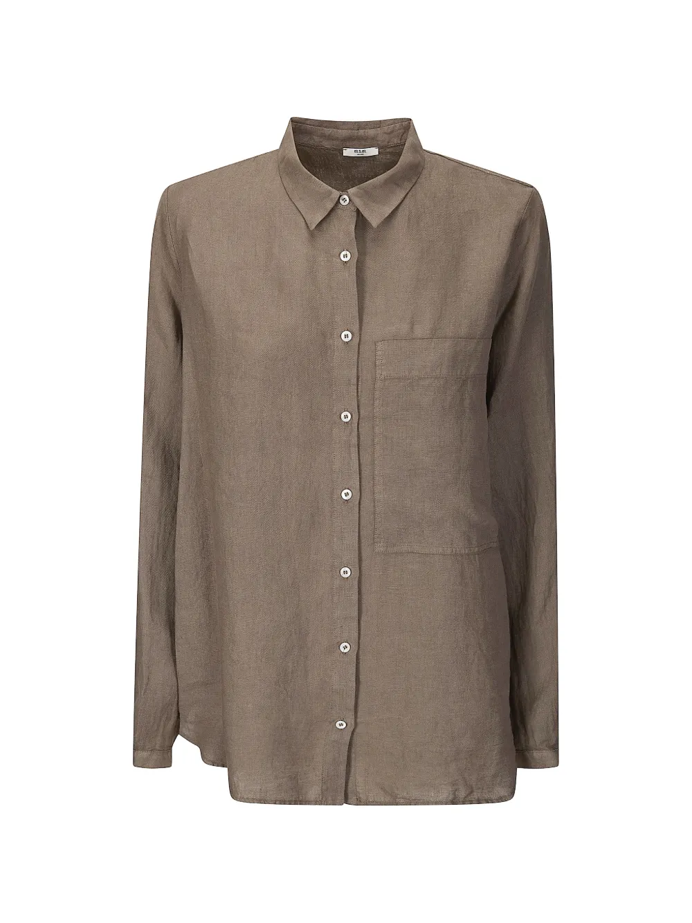 M.S.M Milano chest-pocket linen shirt - Marrone