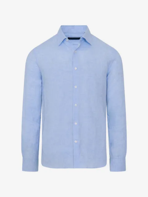 PATRICK ASSARAF camisa manga larga de tejido chambray