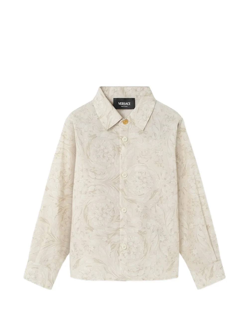 Versace Kids floral-pattern shirt - Toni neutri