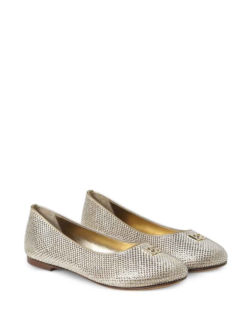 Dolce & Gabbana Kids Ballerine con decorazione - Oro