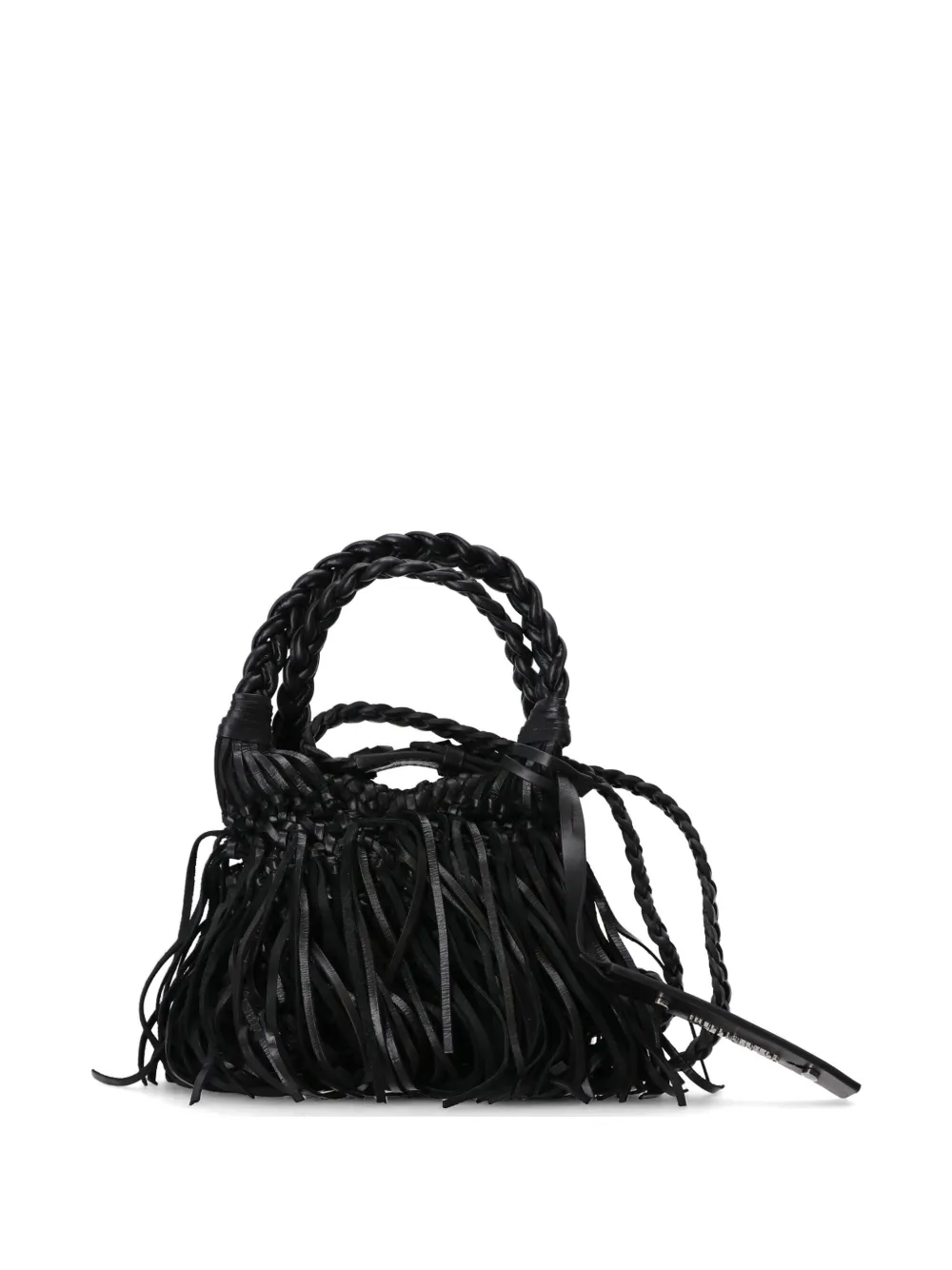 Karl Lagerfeld Gevlochten shopper met franje Zwart
