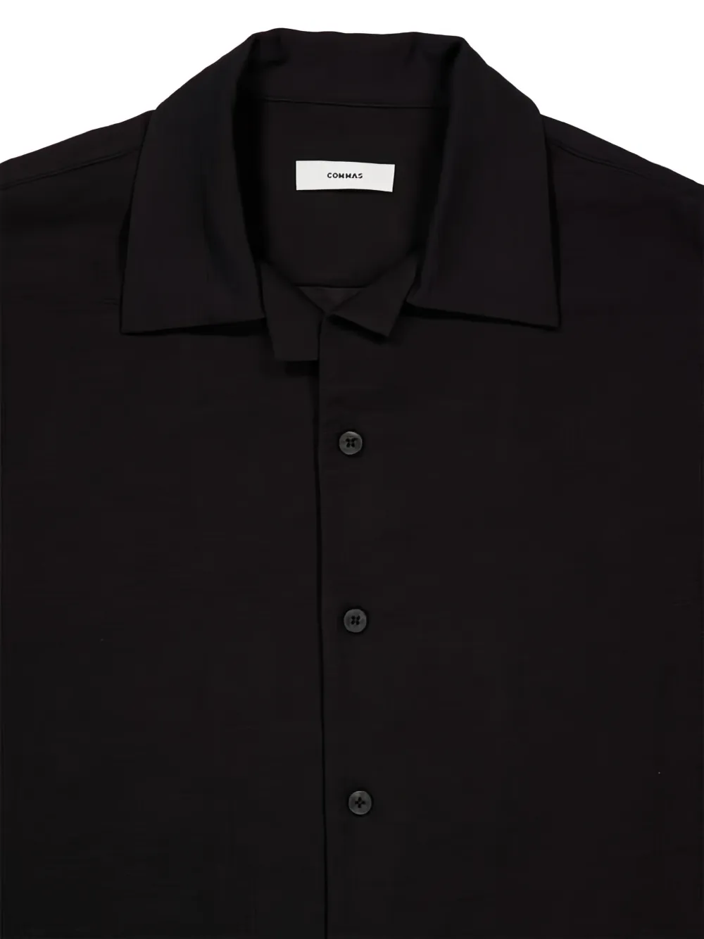  Commas Braided Camp-collar Shirt - Black 