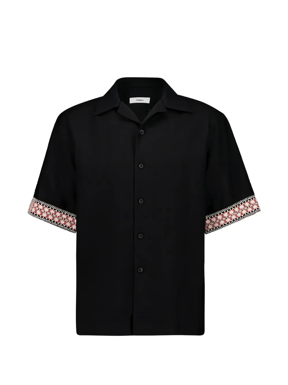 Commas Braided Camp-collar Shirt In Black