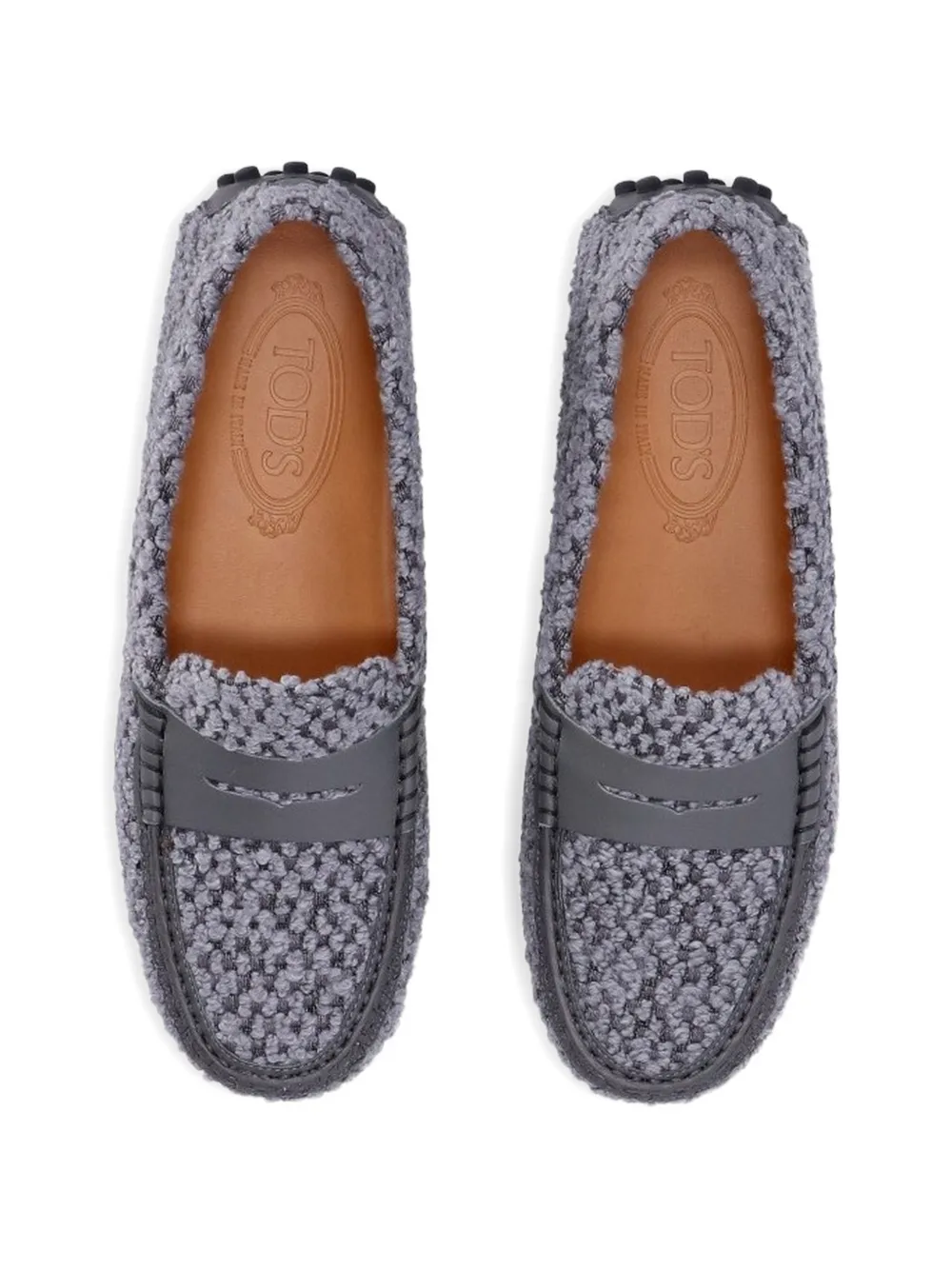 Tod's Gommino loafers met textuur Grijs