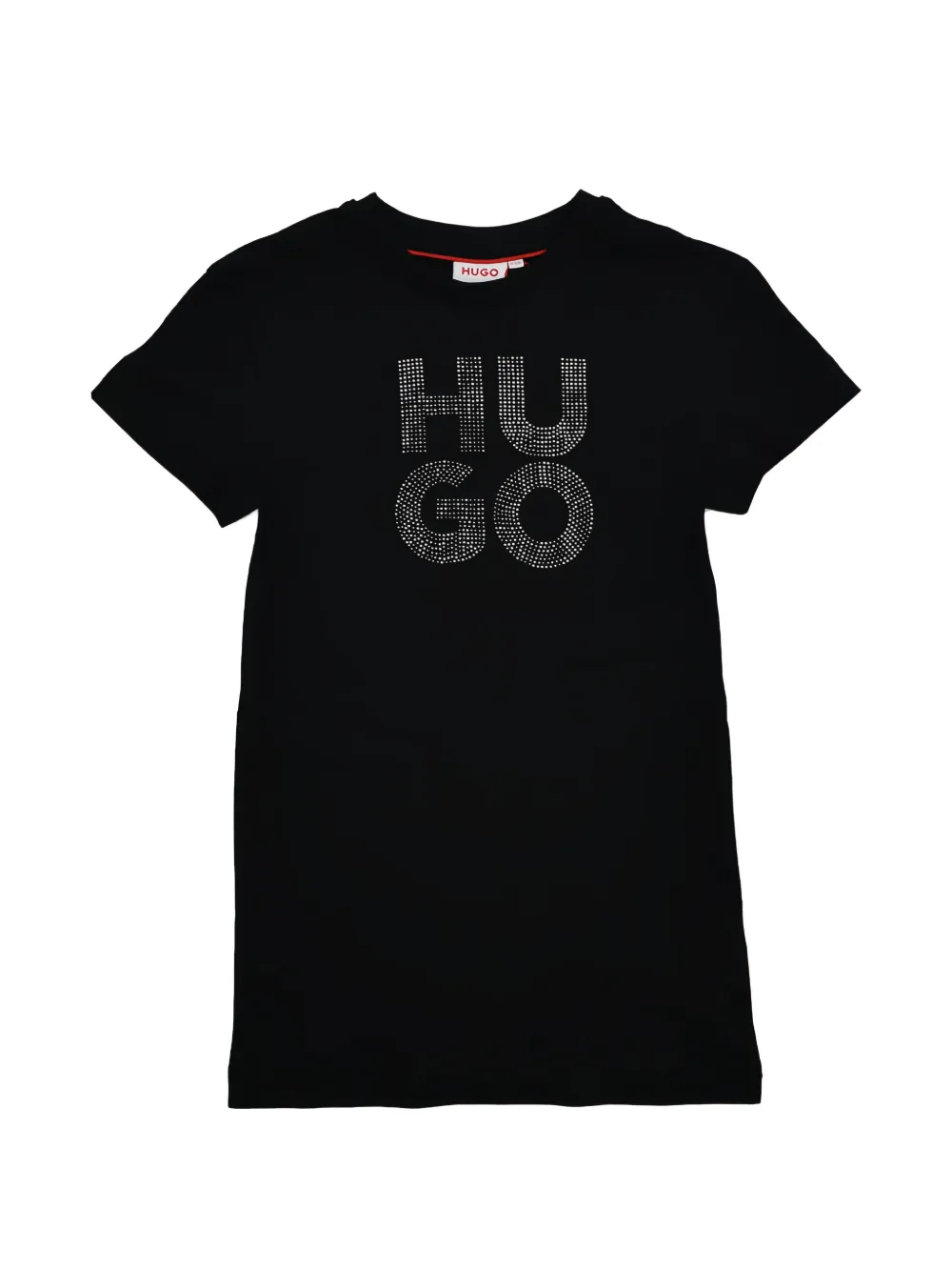 HUGO KIDS short-sleeved logo-detail dress - Nero