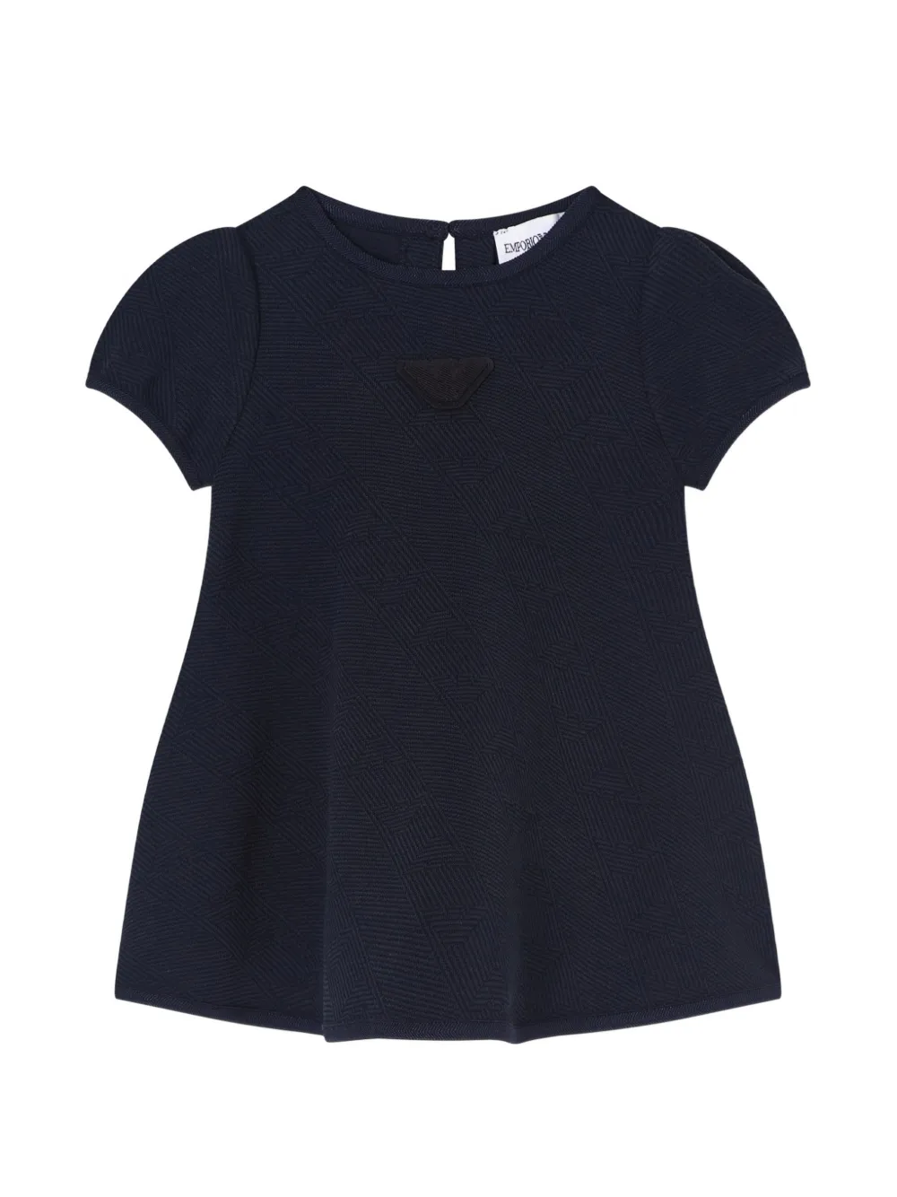 Emporio Armani Kids short-sleeved textured dress - Blu