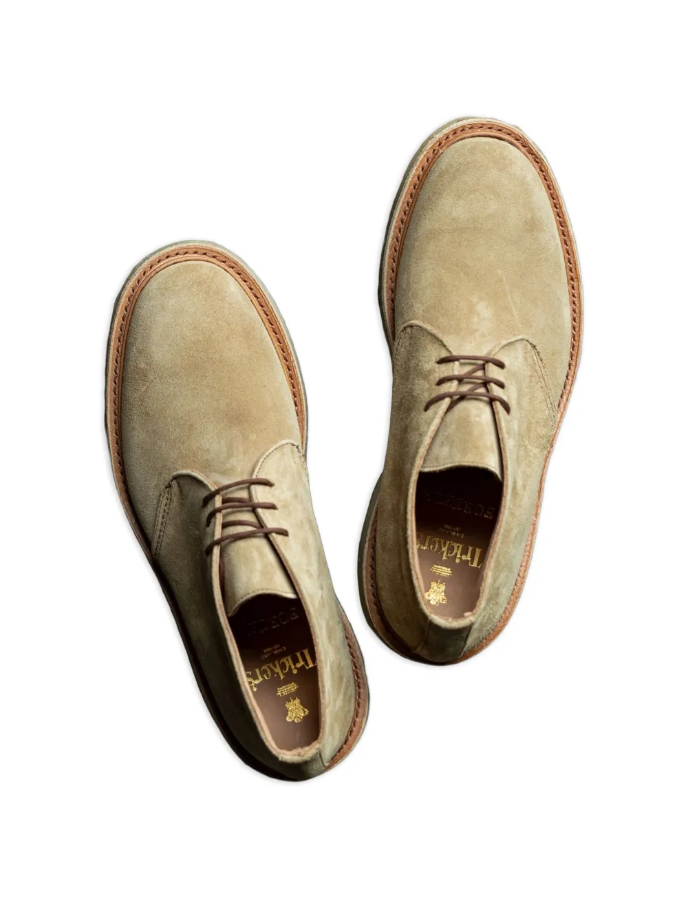 Fortela x Trickers suède veterlaarzen Beige