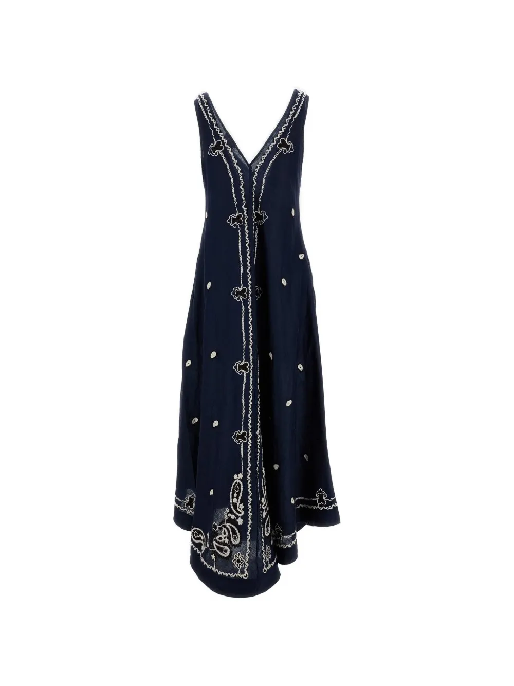  P.a.r.o.s.h. Embroidered A-line Maxi Dress - Blue 