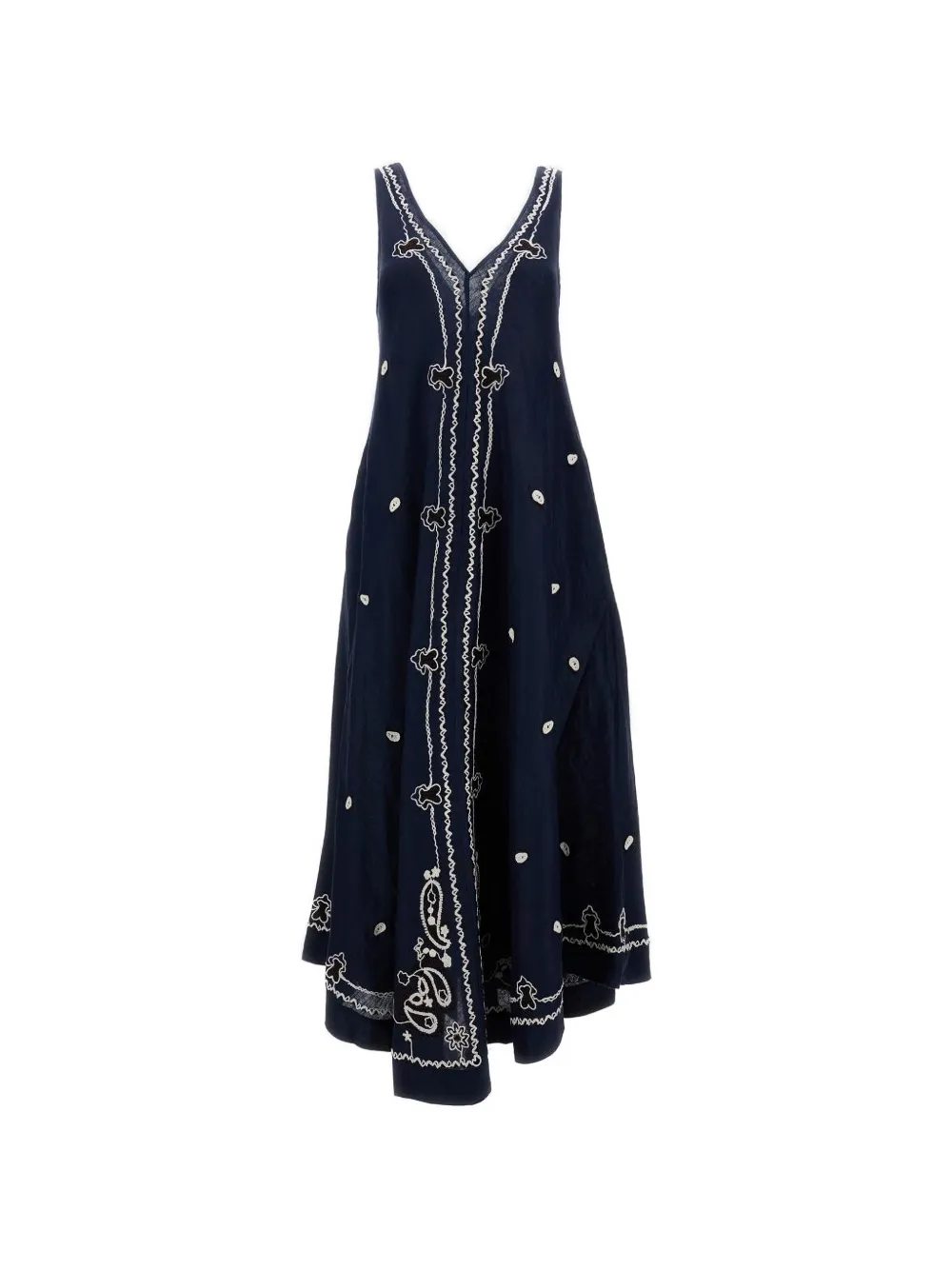 P.A.R.O.S.H. embroidered A-line maxi dress - Blu
