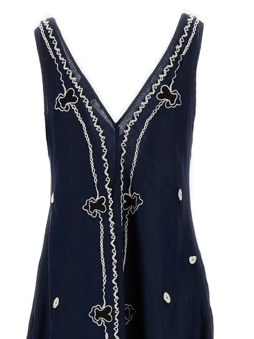  P.a.r.o.s.h. Embroidered A-line Maxi Dress - Blue 