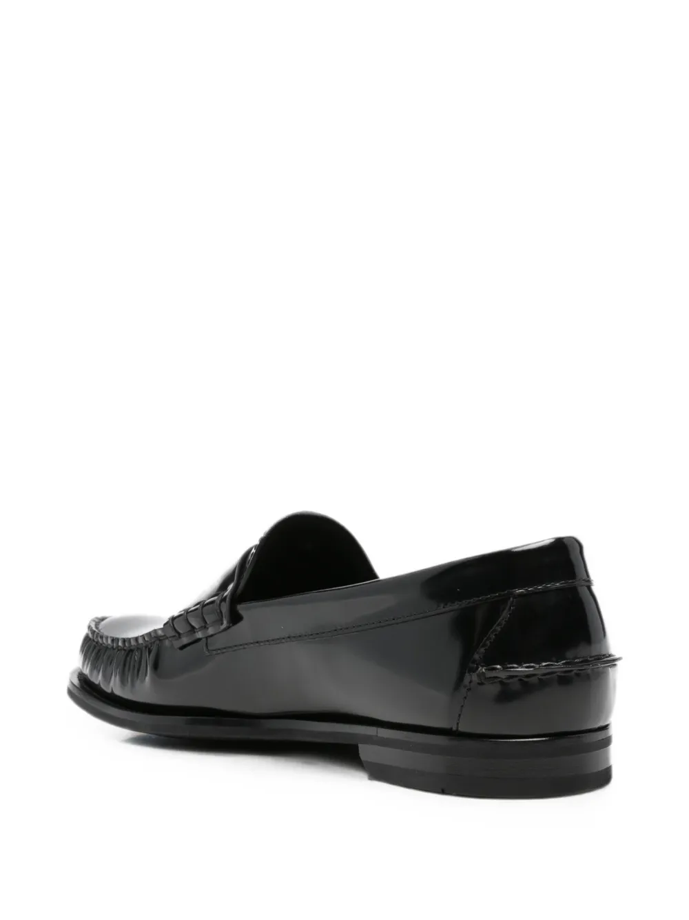 Prada logo-debossed loafers Zwart