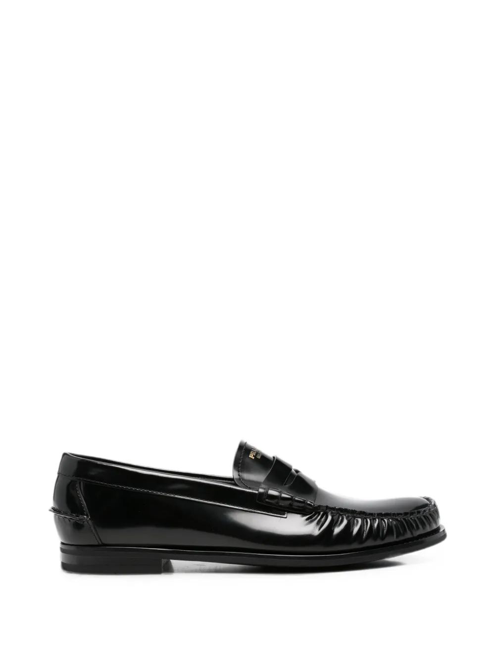 Prada logo-debossed loafers Zwart