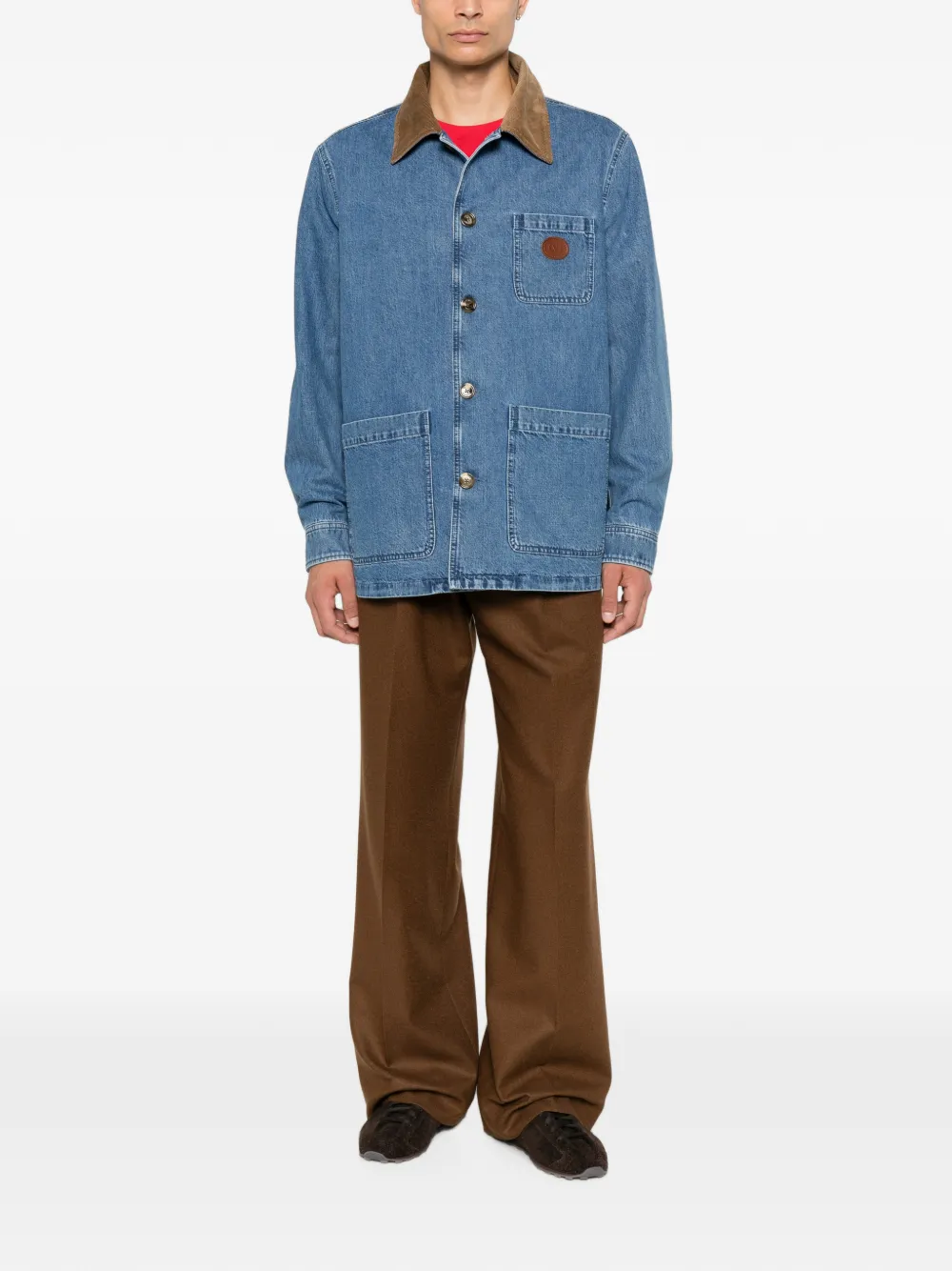 Valentino Garavani Denim jack met logopatch Blauw