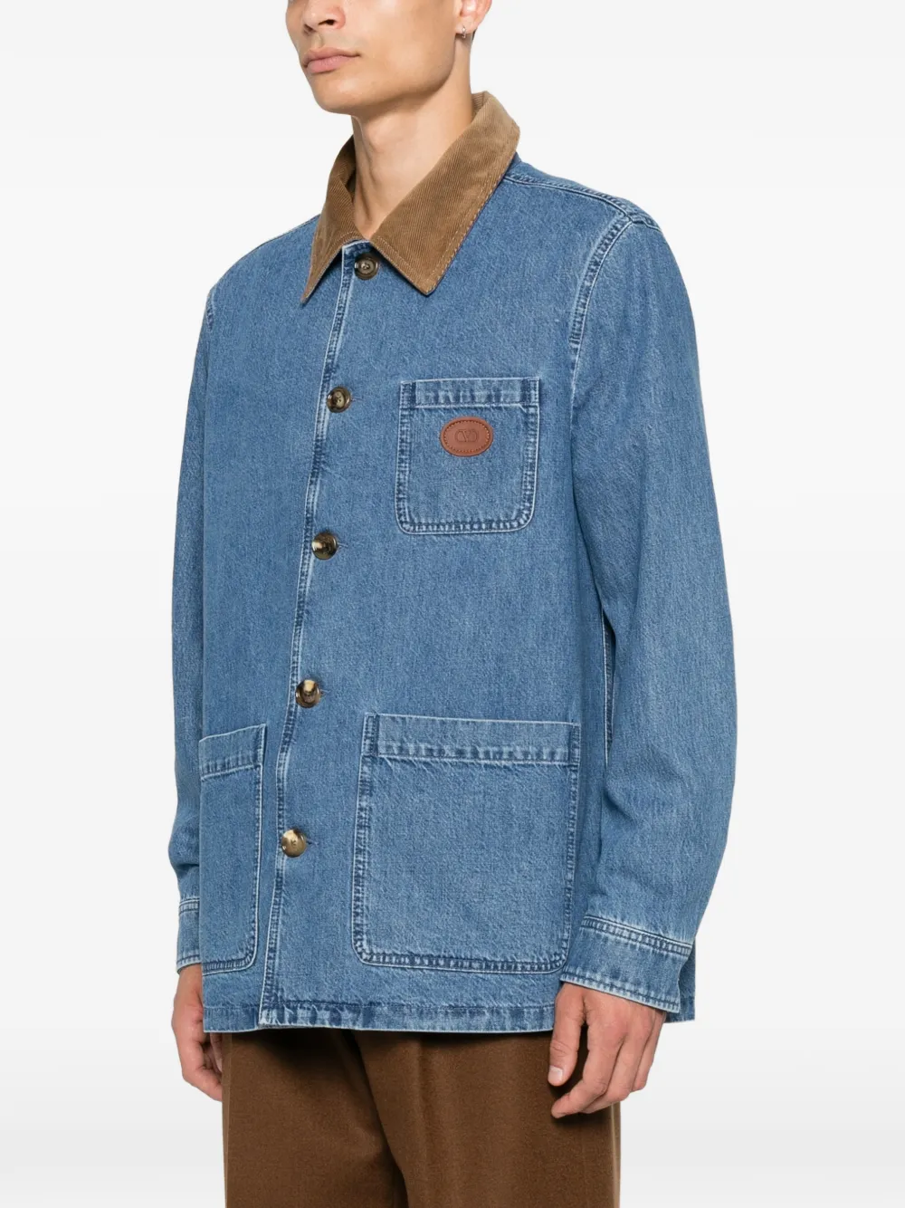 Valentino Garavani Denim jack met logopatch Blauw