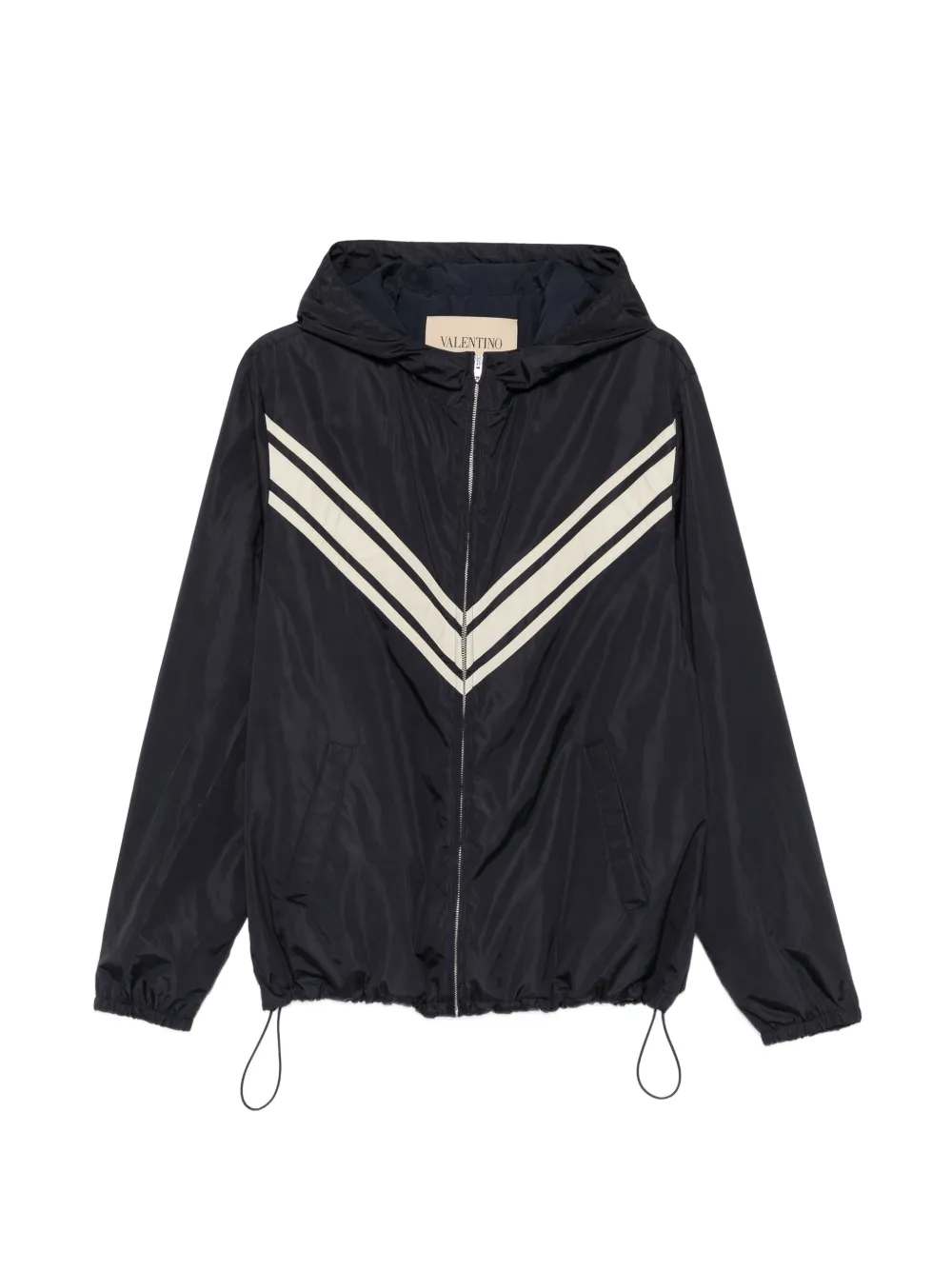 Valentino Garavani chevron-detail hooded jacket - Blu