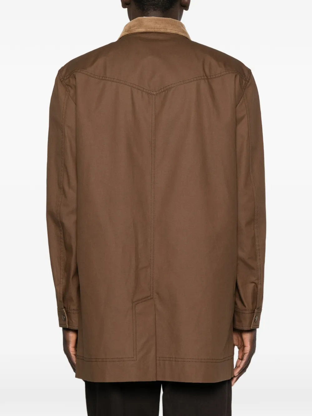 Valentino Garavani Jas met ribfluwelen kraag en logo-patch Bruin
