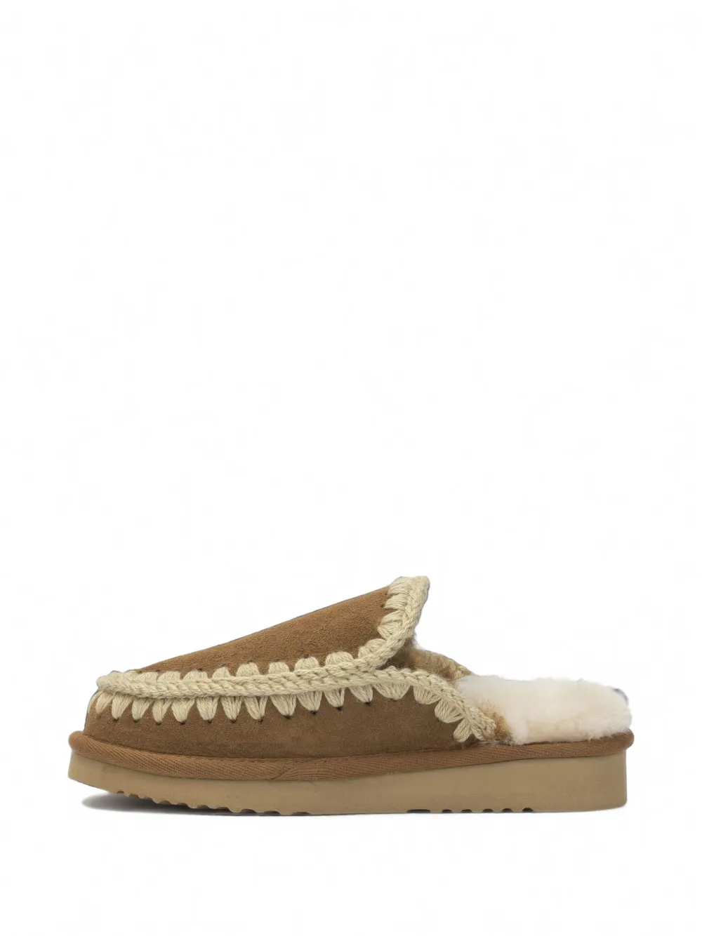 Mou whipstitched suede slippers Bruin