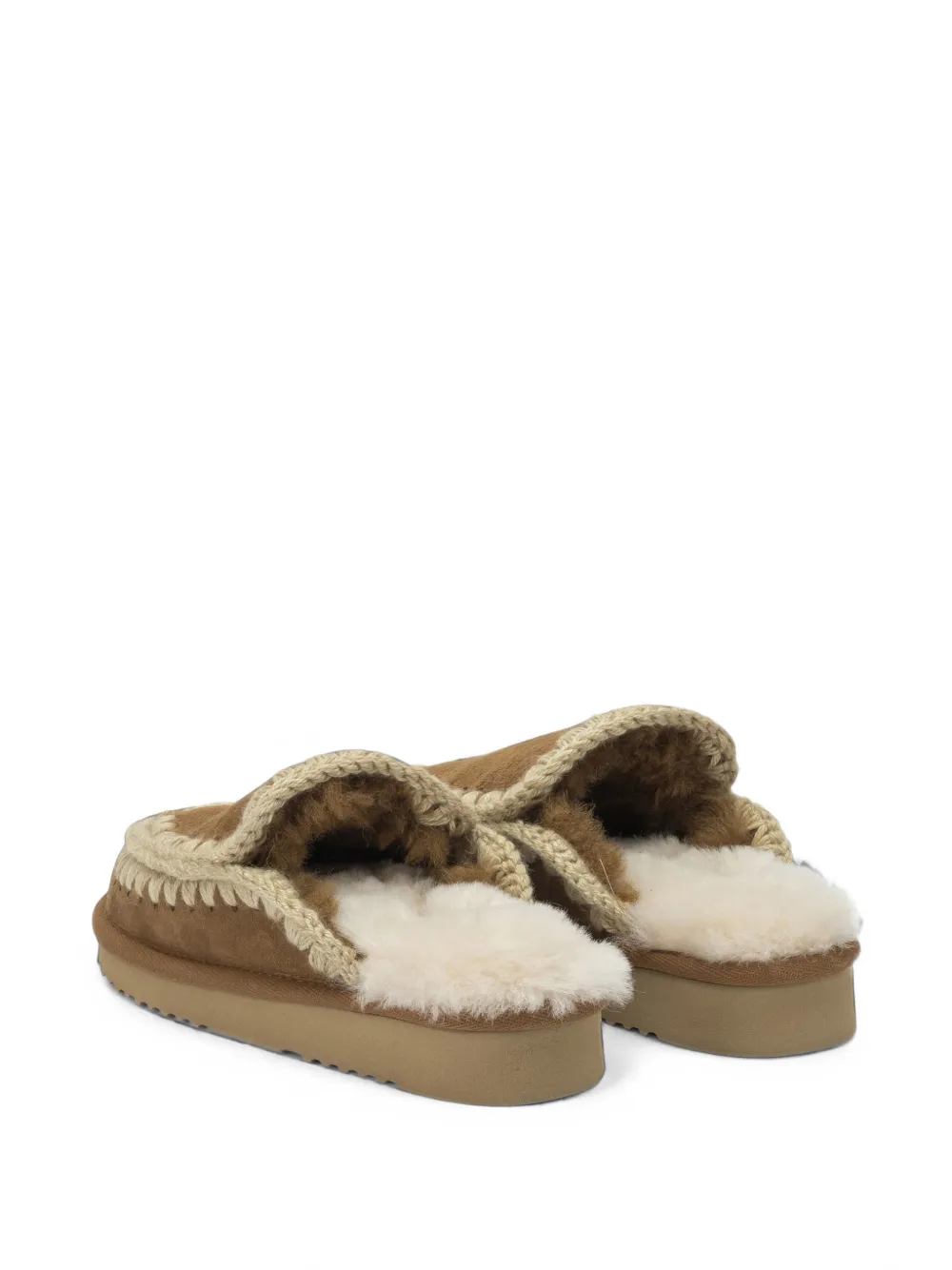 Mou whipstitched suede slippers Bruin