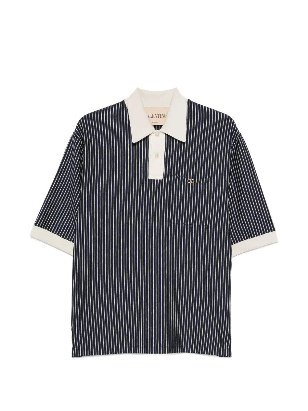 Valentino Garavani VLogo Signature striped-pattern polo shirt - Blu