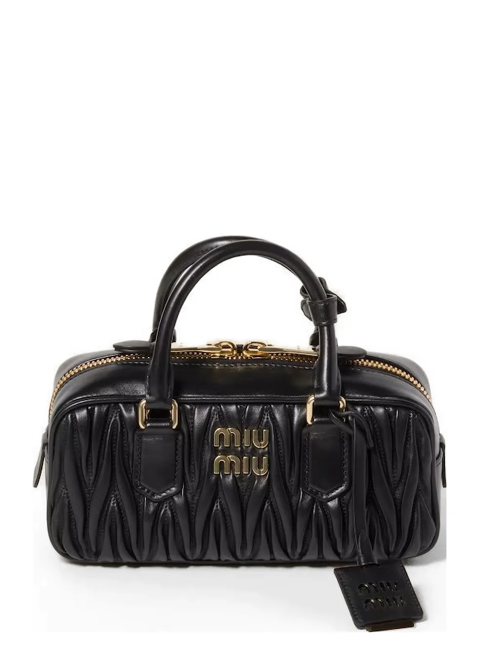 Miu Miu regular Arcadie matelassé leather tote bag - Nero