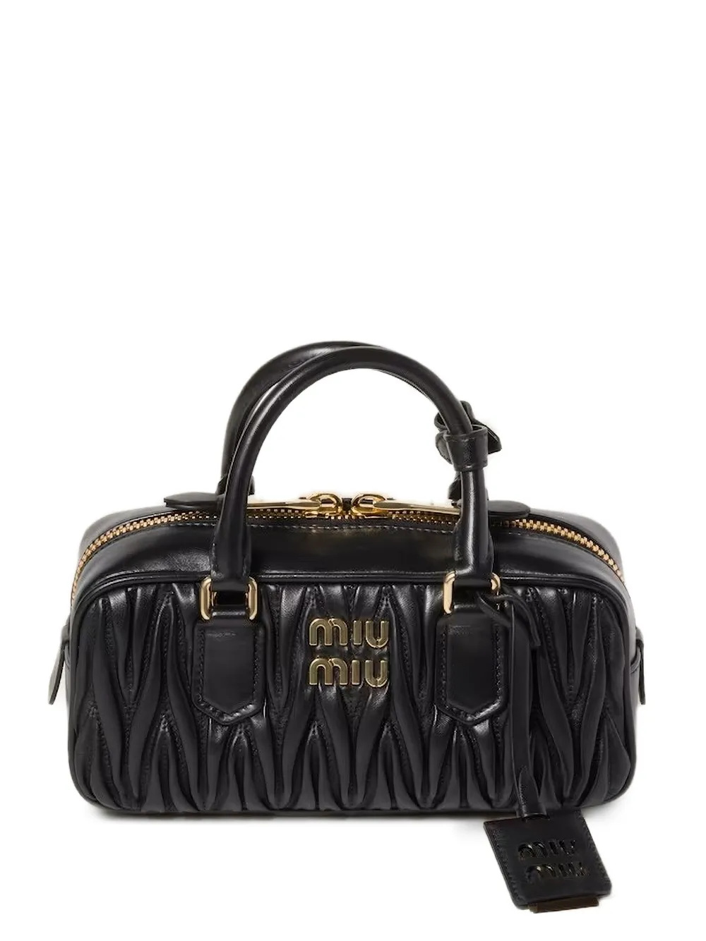 Miu Miu regular Arcadie matelassé leather tote bag - Nero