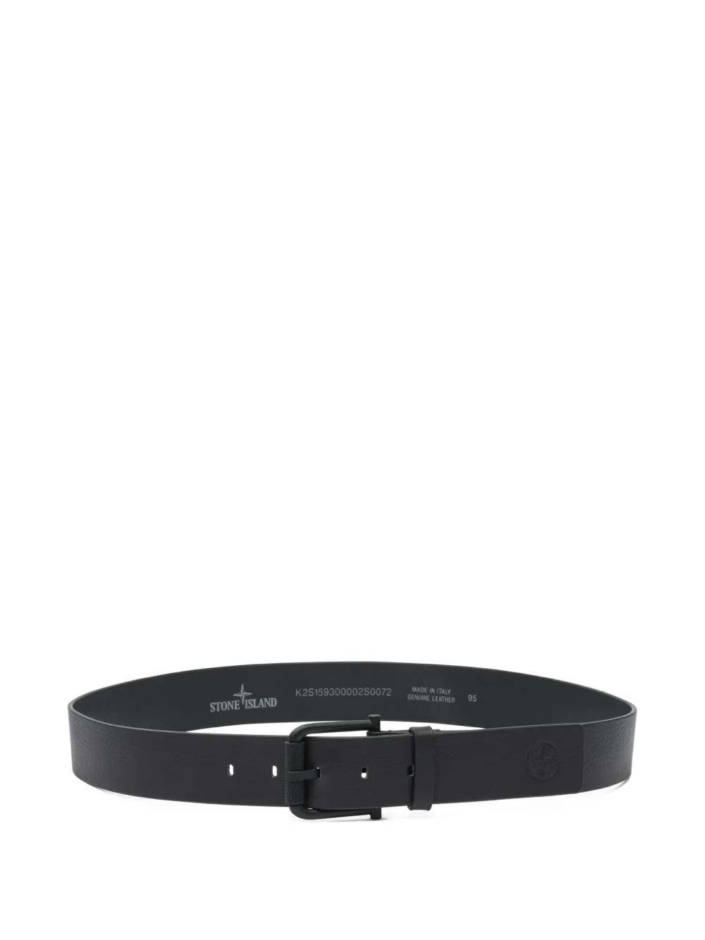 Stone Island logo-embossed leather belt - Schwarz