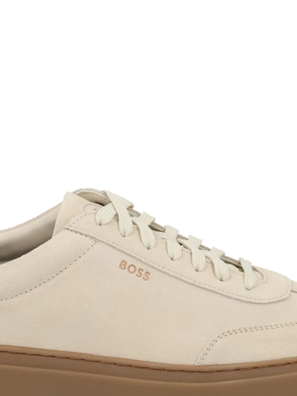 BOSS leather sneakers Beige