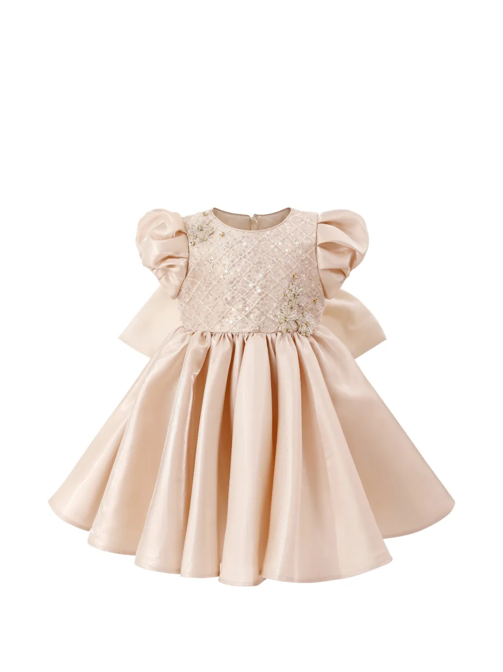 Tulleen satin bow occasion dress - Toni neutri