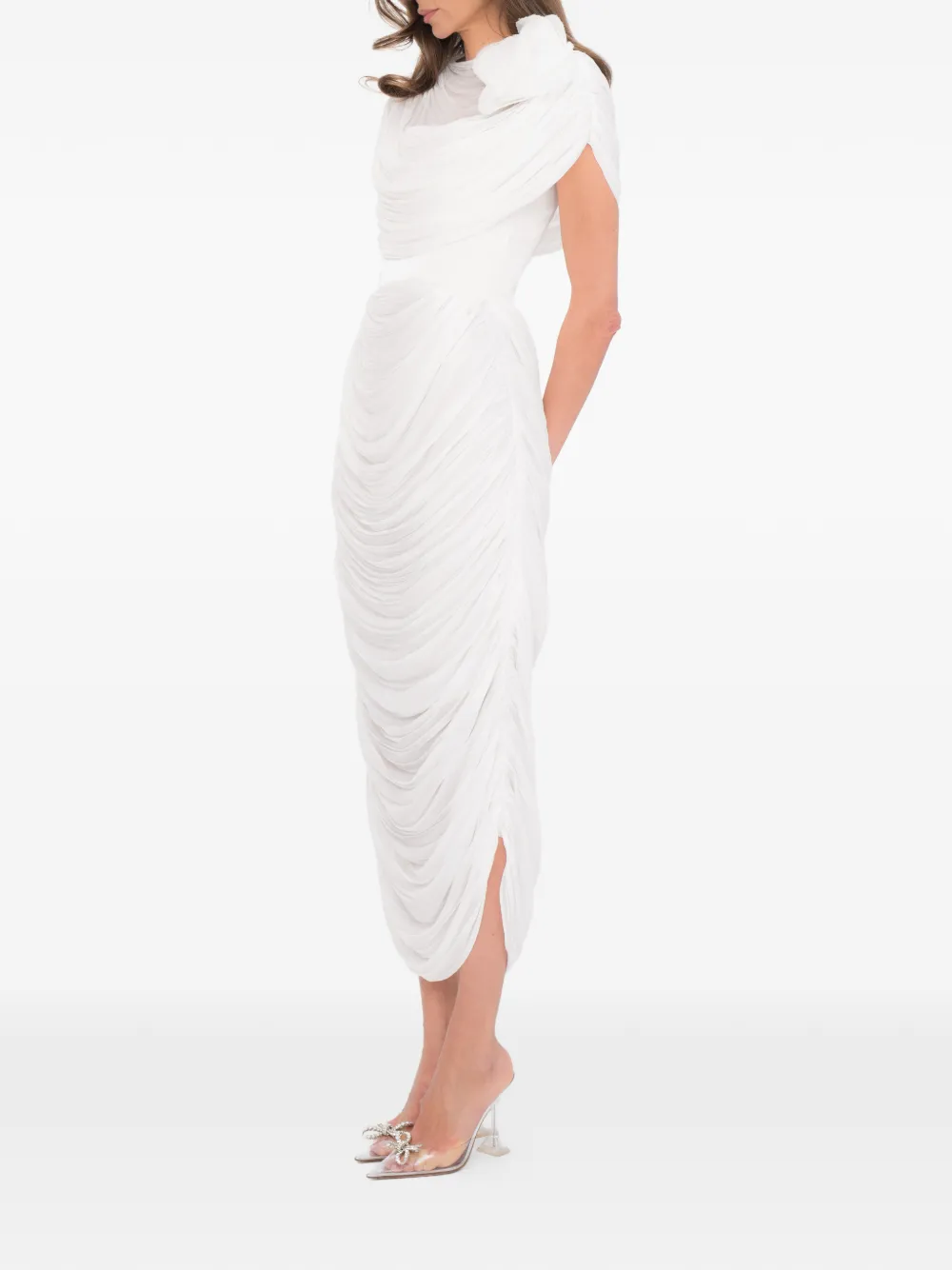 Ana Radu Fleur midi-jurk Wit